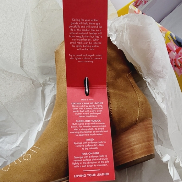 Joules Elmwood Suede Tan Western Boots sz 6 - Picture 10 of 10